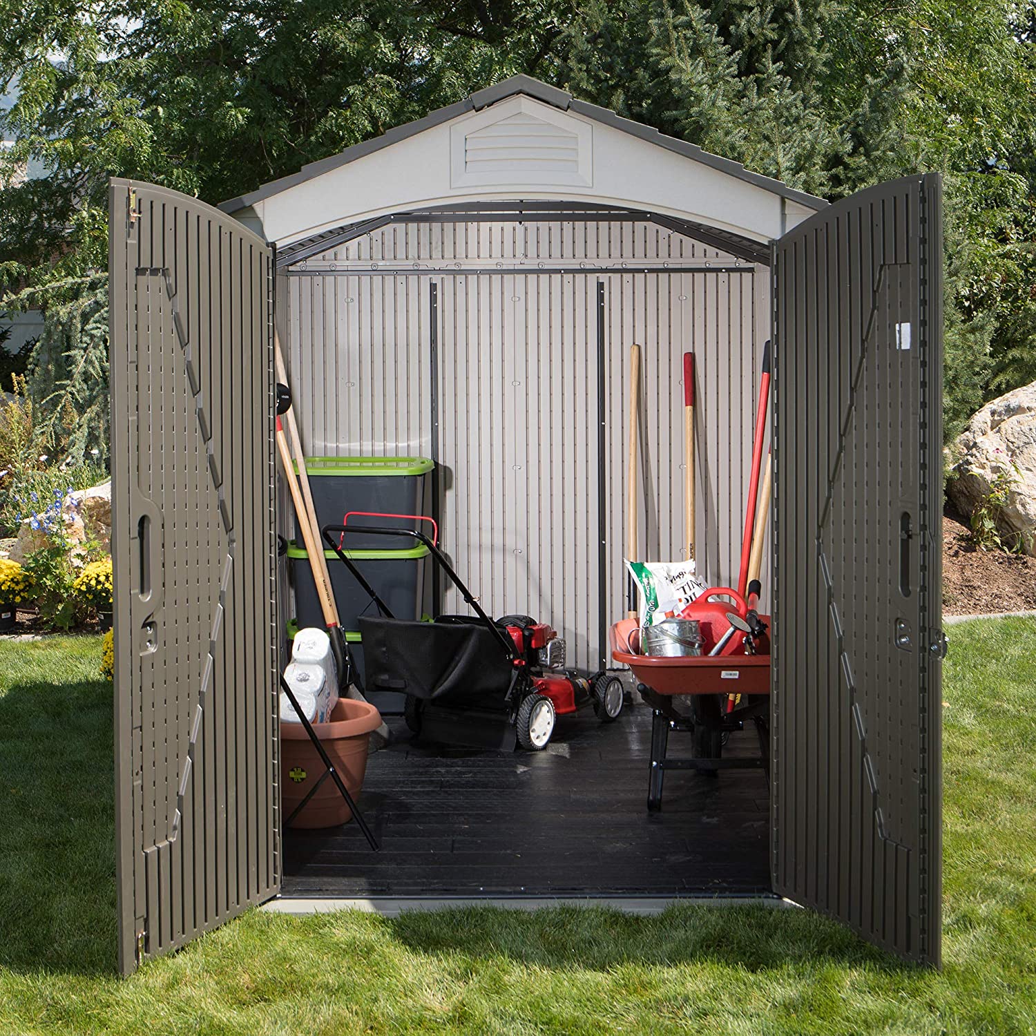 Lifetime 7x9.5 Heavy Duty Plastic Shed - ShedInstallers - UK Garden