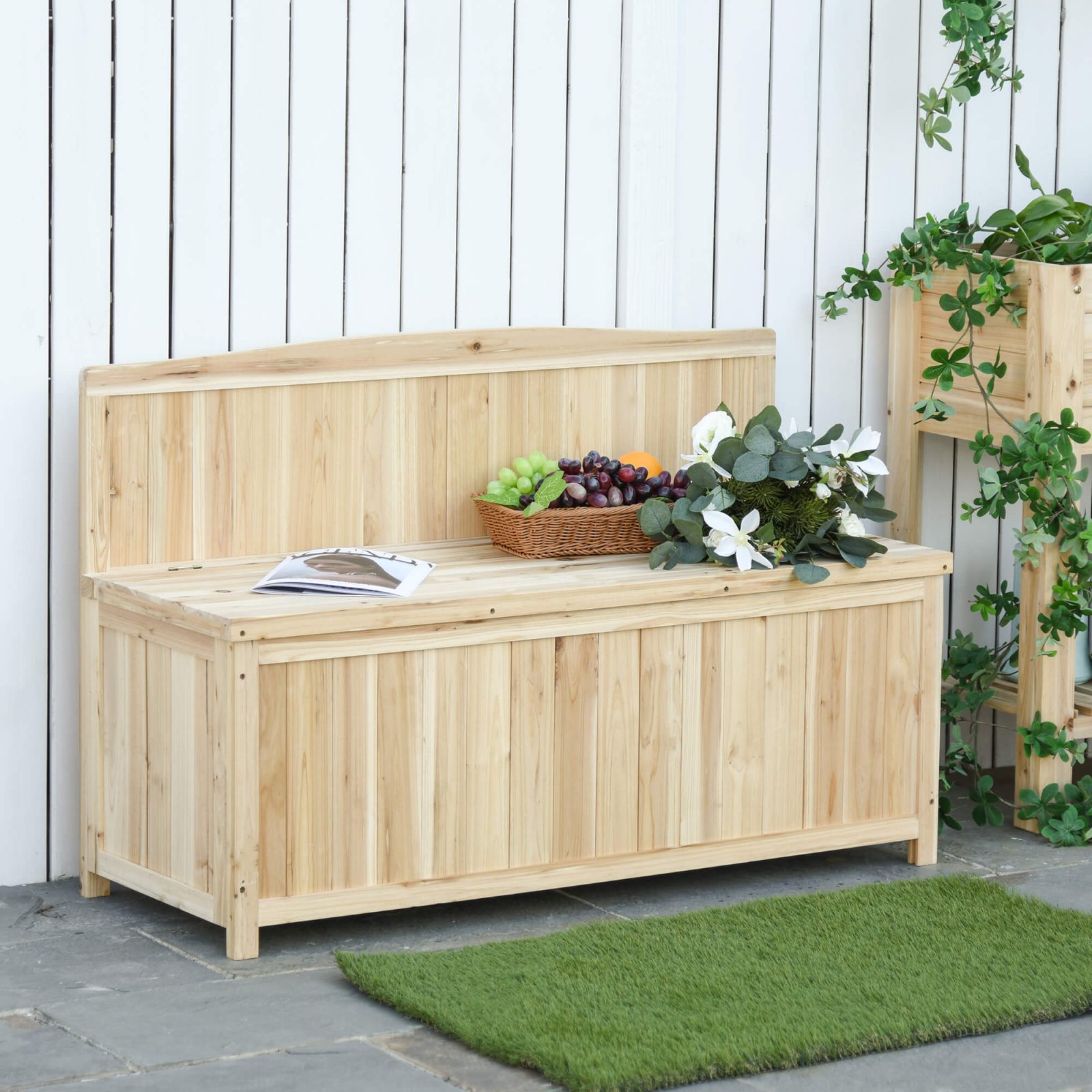 Timber storage deals bench