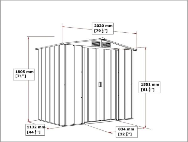 Sapphire by Duramax 6'x4' Metal Shed - Grey - Image 2