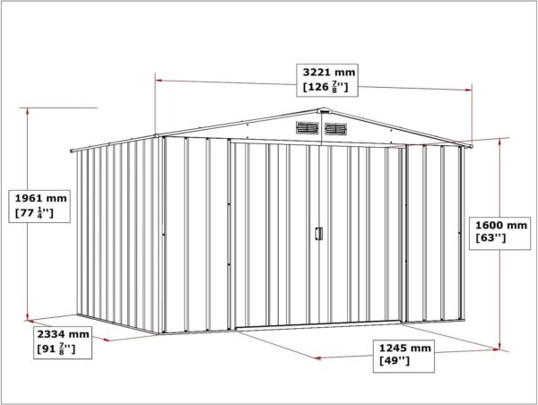 Sapphire by Duramax 10'x8' Metal Shed - Green - Image 7