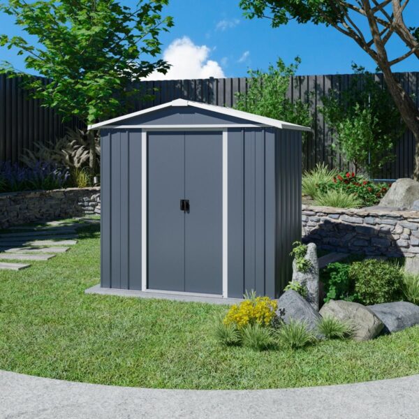 Yardmaster 6' x 4'5" Castleton Apex Metal Shed - Anthracite