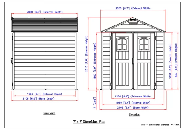 Duramax Storemax 7' x 7' Vinyl Apex Roof Storage Shed - Image 3