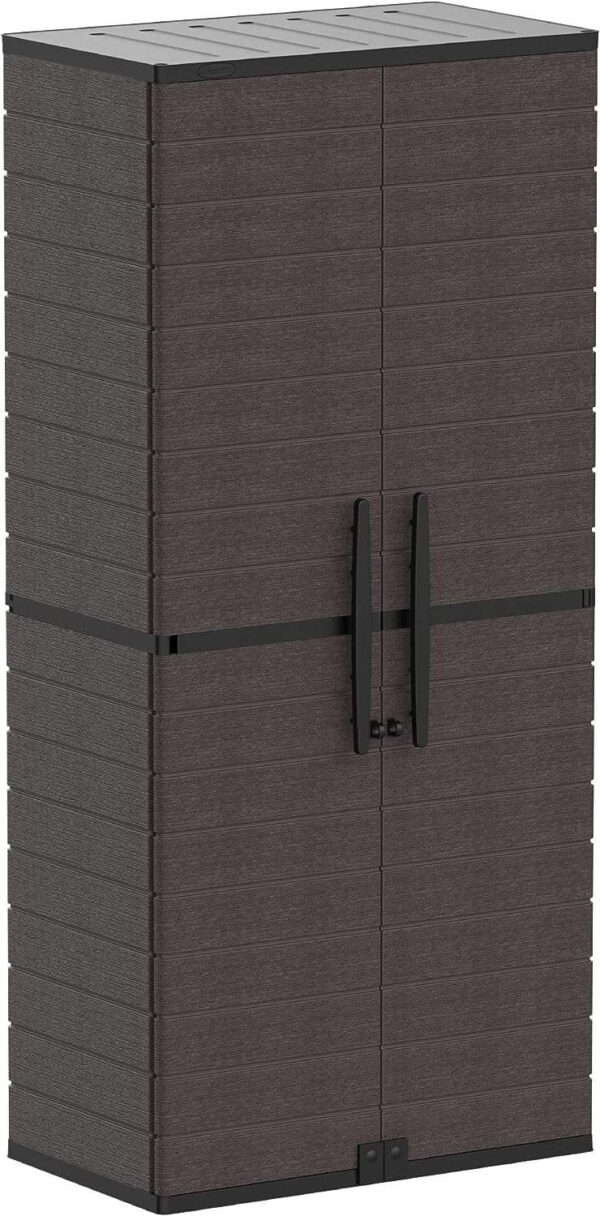 Duramax Cedargrain Tall Plastic Vertical Storage Cabinet - Brown - Image 5