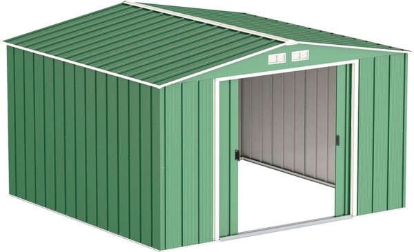 Sapphire by Duramax 10'x10' Metal Shed - Green - Image 5