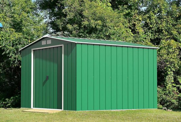 Sapphire by Duramax 10'x10' Metal Shed - Green - Image 2