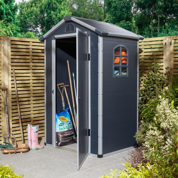 Airevale 4x3 Plastic Apex Shed - Dark Grey - Image 8