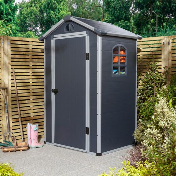 Airevale 4x3 Plastic Apex Shed - Dark Grey - Image 7