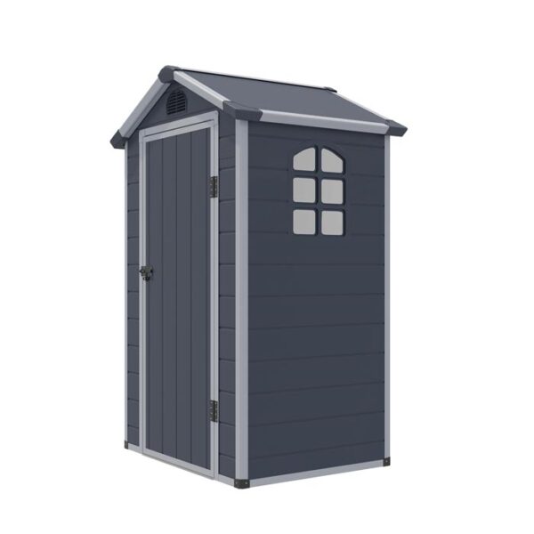 Airevale 4x3 Plastic Apex Shed - Dark Grey