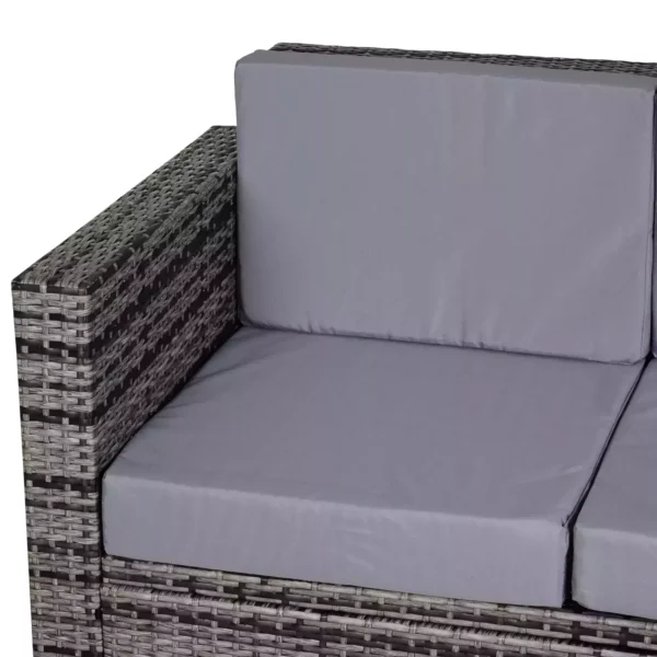 Outsunny Garden Rattan  2 Seater Outdoor Garden Sofa - Grey - Image 7