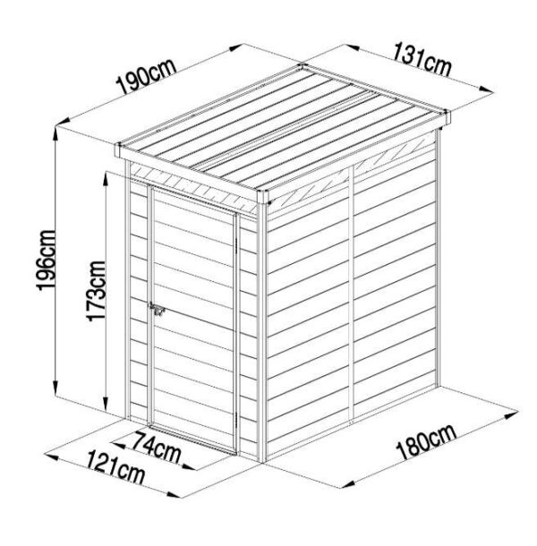 New Lotus Curo 4x6 Plastic Tool Shed - Light  and Dark Grey - Image 2