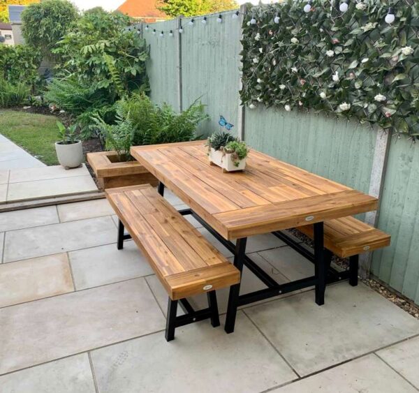 Outsunny 3 Piece Outdoor Table Set - Acacia Natural Wood