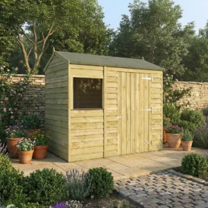 Mercia 6x4 Green Dipped Treatment Overlap Reverse Apex Timber Shed