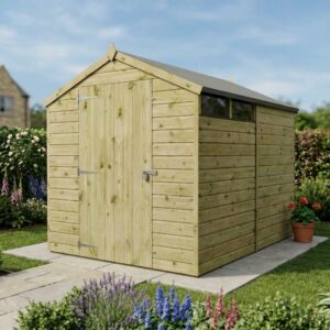 Mercia 8'x6' Shiplap Green Dipped Treatment Security Apex Shed