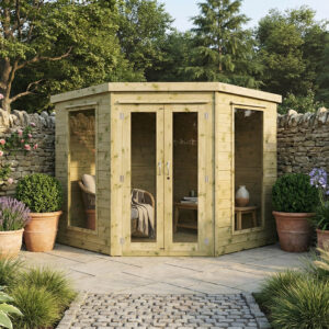 Mercia 7'x 7' Premium Green Dipped Treatment  Corner Summerhouse
