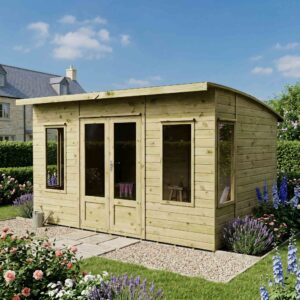 Mercia 12'x 8' Premium Green Dipped Treatment Helios Traditional Summerhouse - Curved Roof