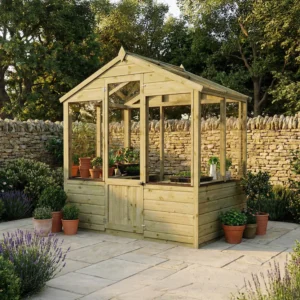 Mercia 4'x6' Traditional Green Dipped Treatement Timber Greenhouse (Expected into warehouse 05/04/2026)