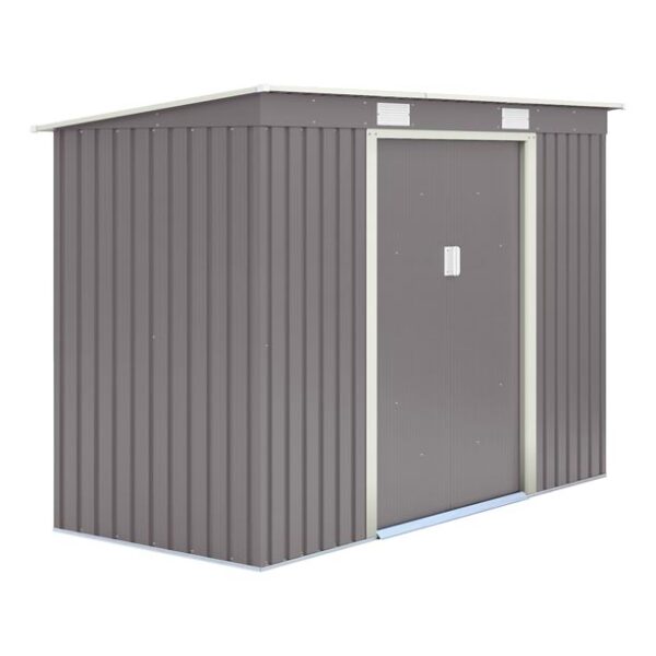 Trentvale 8x4 Metal Pent Shed Light Grey