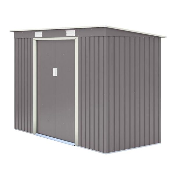 Trentvale 8x4 Metal Pent Shed Light Grey - Image 9