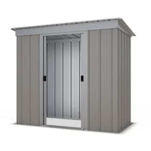 Yardmaster 6' x 4' Tall Pent Metal Shed - Stone Grey