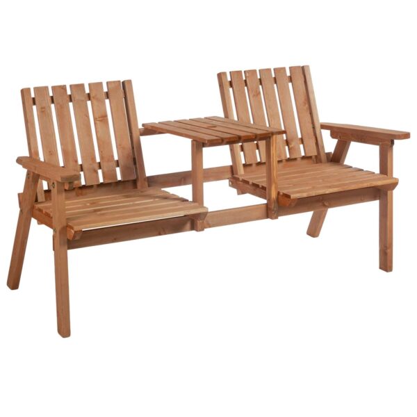 Outsunny 2-Seater Loveseat Furniture Wooden Garden Bench - Image 10