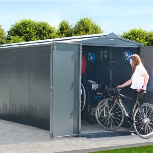 Asgard 5'x18' Heavy Duty Bike Storage Metal Shed – with 5 Point Locking System