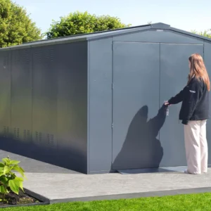 Asgard 7'x18' Gladiator Heavy Duty Metal Shed - with 5 Point Locking System