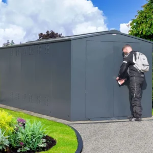 Asgard 7'x18' Motorcycle Storage Shed – with 5 Point Locking System