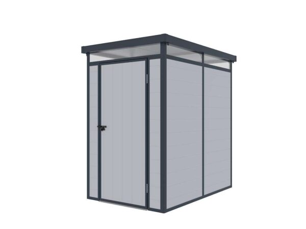 New Lotus Curo 4x6 Plastic Tool Shed - Light  and Dark Grey - Image 6