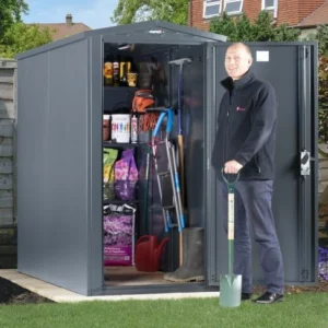 Asgard 3'x7' Sentry Heavy Duty Metal Shed - with Bike Rack & Electric Mounting Plates