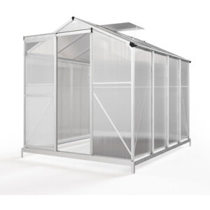 Living and Home 8x6 Polycarbonate Aluminium Greenhouse with Foundation