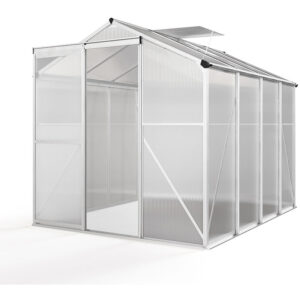 Living and Home 8x6 Polycarbonate Aluminium Greenhouse