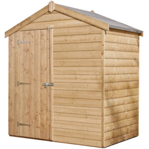 Rowlinson 4' x 6' Timber Shiplap Apex Shed - Single Door