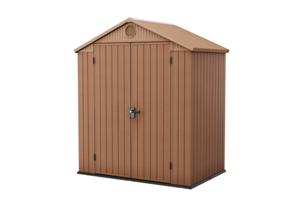 Keter 6'x4' Darwin Heavy Duty Plastic Garden Shed Double Door-  Brown