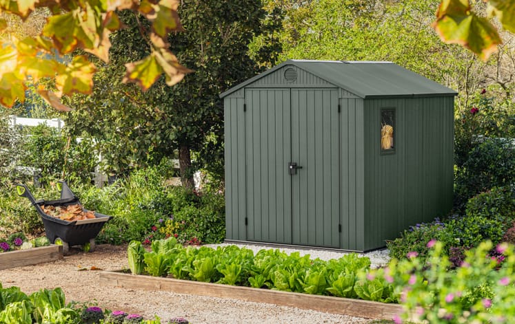 Keter 6'x8' Darwin Heavy Duty Plastic Garden Shed -  Green - Image 7