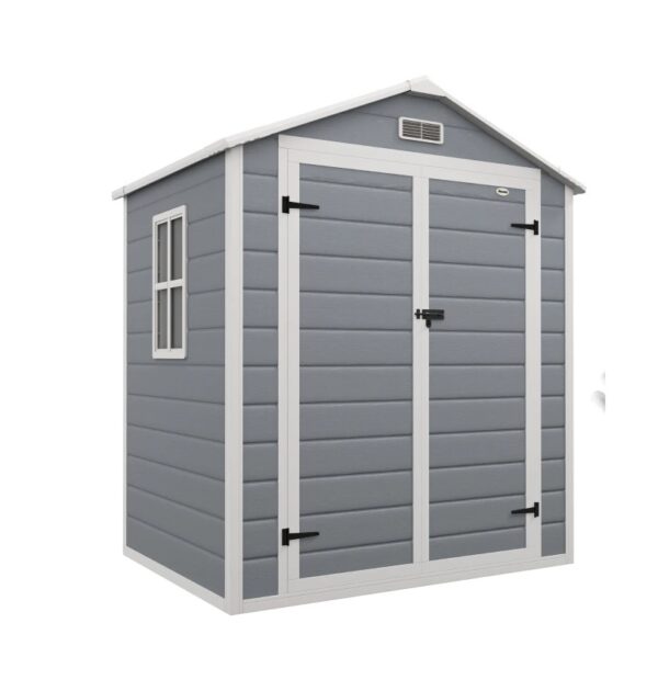 Outsunny 6'x4.5' Plastic Garden Storage Shed -Grey