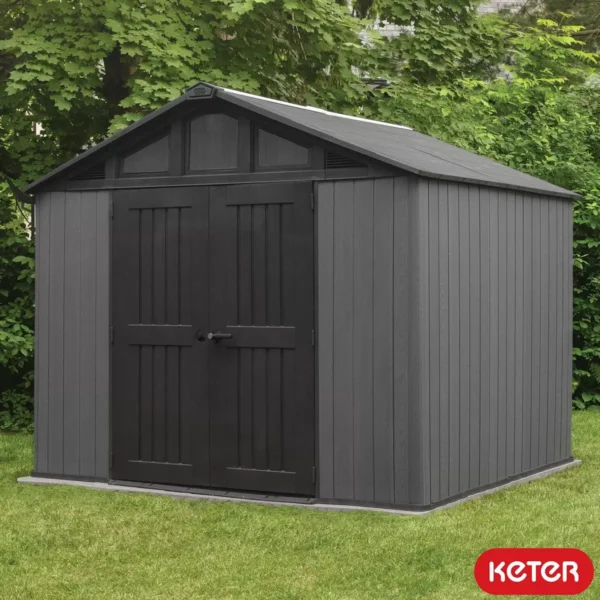 Keter 10'x8' Stronghold Heavy Duty Plastic Shed - Grey - Image 9