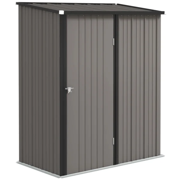 Outsunny 5'x3' Metal Storage Shed - Light Grey