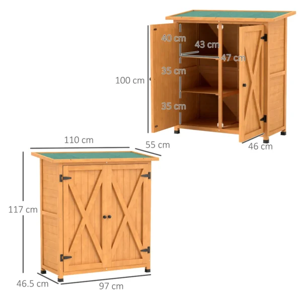 Outsunny 4' x 2' Compact Wooden Storage Unit - Image 2