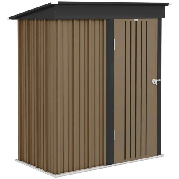 Outsunny 5ft x 3ft Metal Garden Storage Shed -Metallic Brown