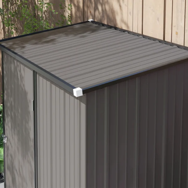 Outsunny 5'x3' Metal Storage Shed - Light Grey - Image 11