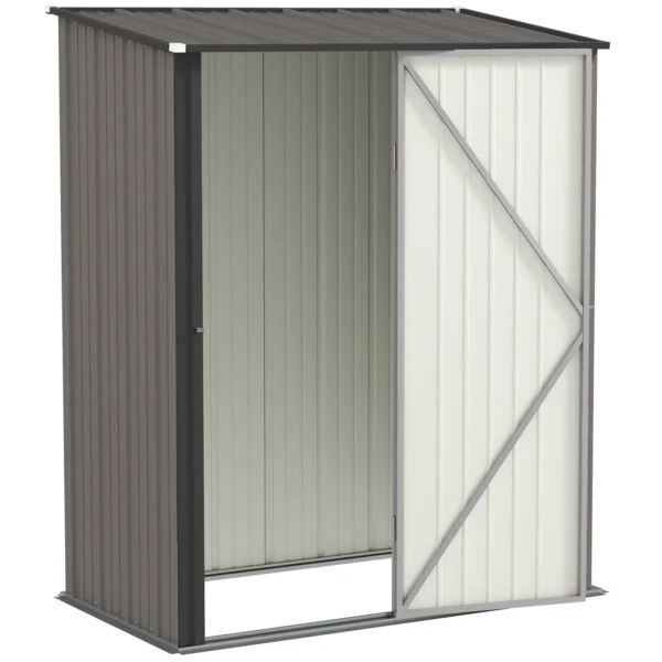 Outsunny 5'x3' Metal Storage Shed - Light Grey - Image 9