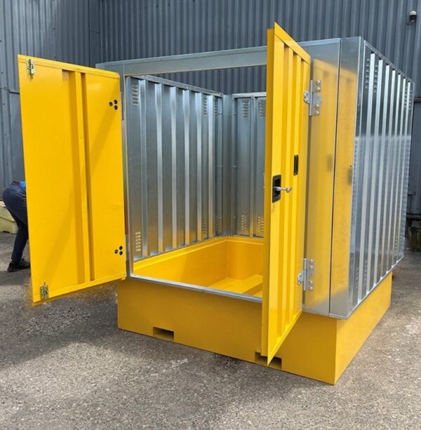 Solhma 6'x6' KDC+ IBC Heavy Duty Metal Chemical Storage Container - Galvanised/Yellow - Image 7