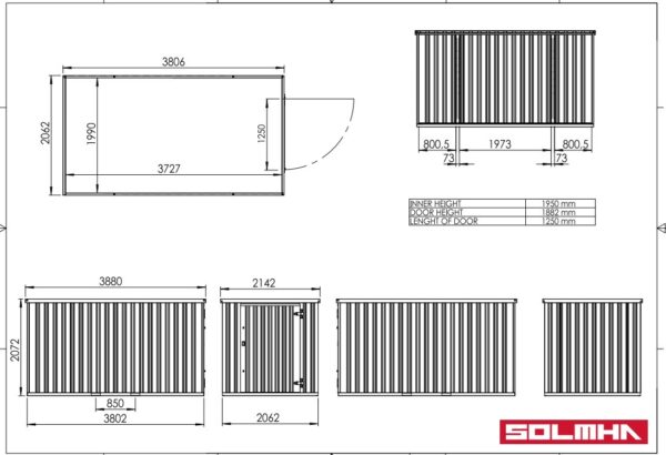 Solhma 7'x12' KDC+ Heavy Duty Metal Storage Container - Anthracite Grey - Image 7