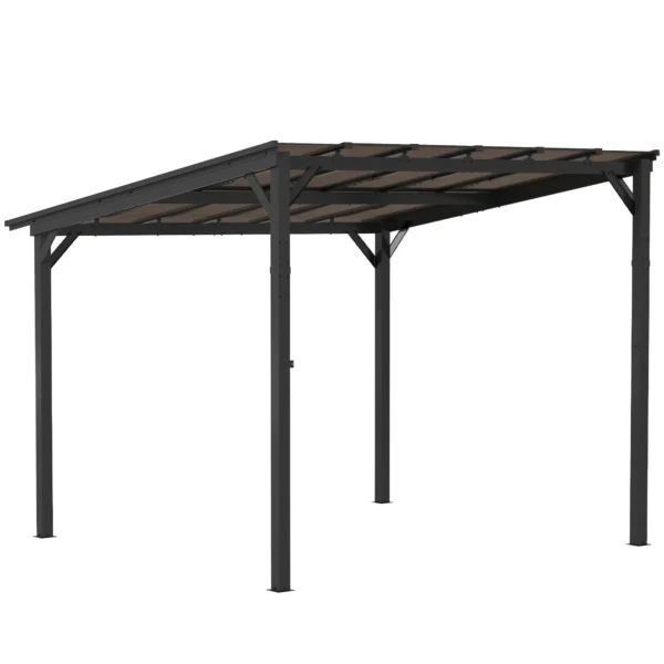 OutSunny 10’x10′ Metal Lean To Pergola - Dark Grey