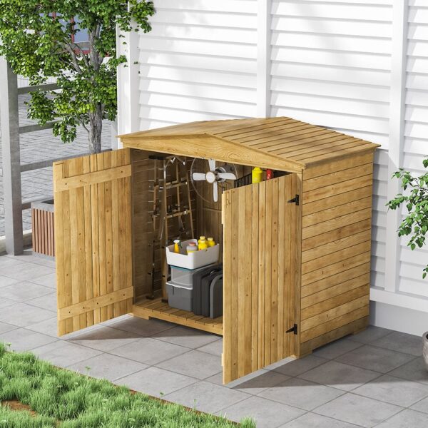 Living and Home 4'x2' Spruce Wood Garden Tool Equipment Storage Shed - Image 6