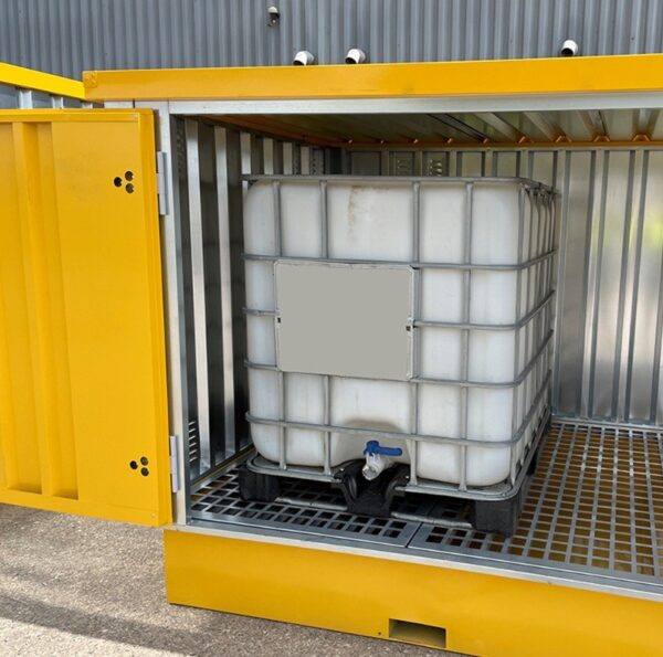 Solhma 9.5'x5.5' KDC+ IBC Heavy Duty Metal Chemical Storage Container - Galvanised/Yellow - Image 6