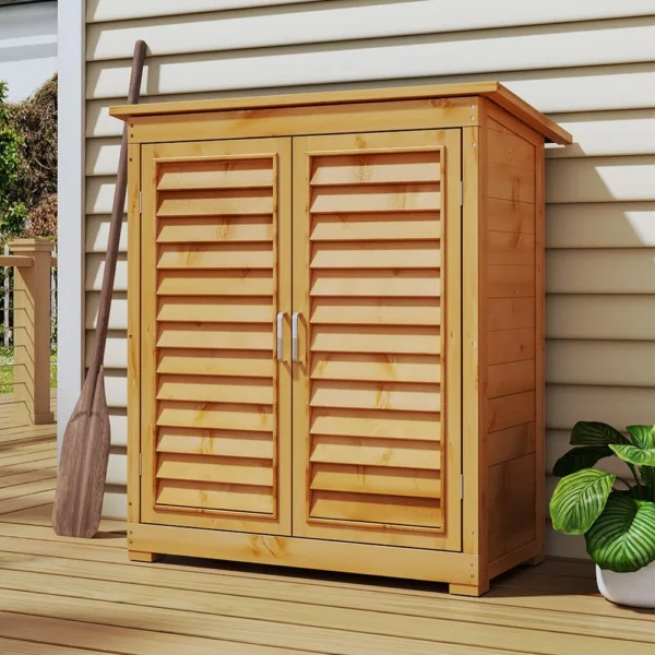 Living and Home 3'x1.5' Outdoor Solid Wood Utility Storage Cabinet