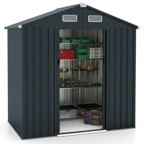 Pro-Tect 6x4 Metal Shed with Air Vents - Dark Grey - Image 5