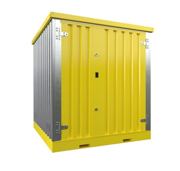 Solhma 6'x7' KDC+ Heavy Duty Metal Chemical Storage Container - Galvanised/Yellow