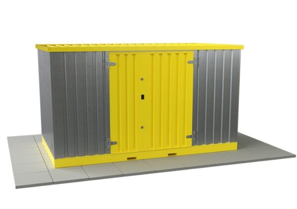 Solhma 12'x7' KDC+ Heavy Duty Metal Chemical Storage Container - Galvanised/Yellow - Image 3